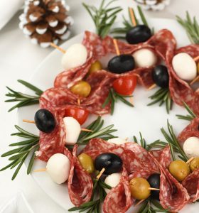 antipasto holiday wreath