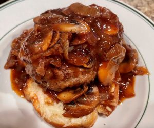 french onion soup with salisbury steak